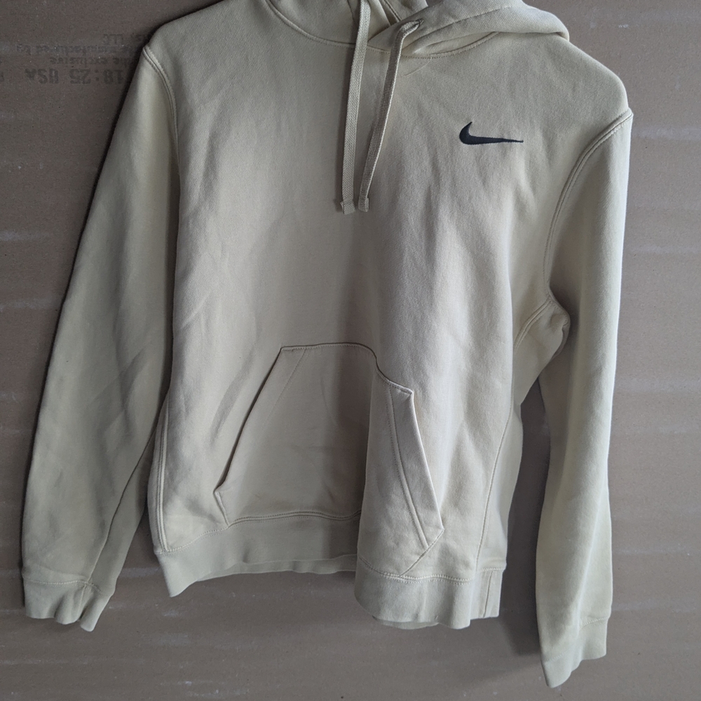 Nike Yellow Cream Hoodie with Fleece Lining